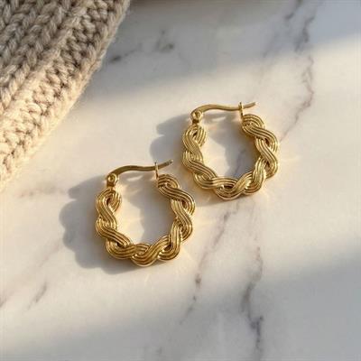 Çelik Küpe Altın Kaplama Kadın UNK-809