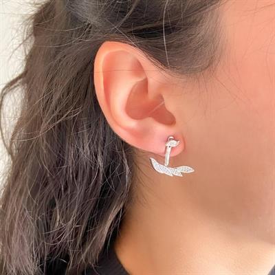 Çelik Taşlı Küpe Kulak Altı Model Küpe UNK-774