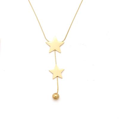 Çelik Yıldız Kolye Altın Kaplama - Kadın Yıldız Kolye KLY-572