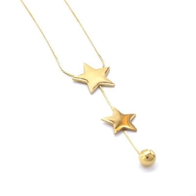 Çelik Yıldız Kolye Altın Kaplama - Kadın Yıldız Kolye KLY-572