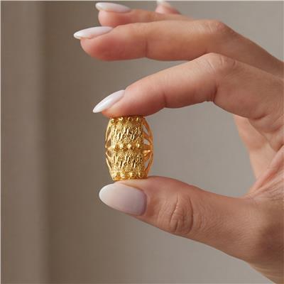 Çelik Yüzük Kadın Altın Kaplama Dorikalı Kaburga Model YZK-498