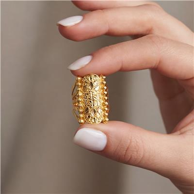 Çelik Yüzük Kadın Altın Kaplama Dorikalı Kaburga Model YZK-491