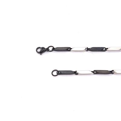 Çelik Zincir 316L Çelik Siyah Detaylı Erkek Model - ZN-228