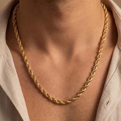 Çelik Zincir Altın Kaplama Burgu Model 6 MM ZN-131