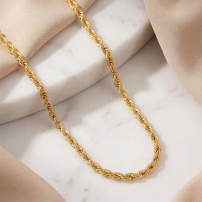 Çelik Zincir Altın Kaplama Burgu Model 2,5 MM ZN-126