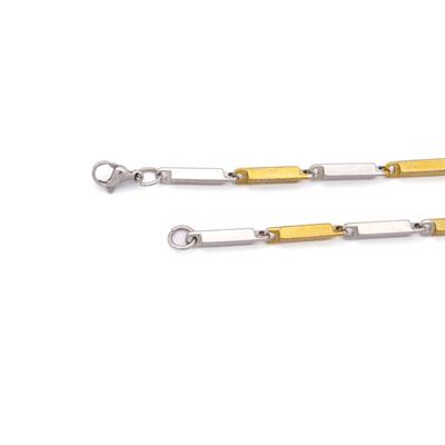 Çelik Zincir Altın Kaplama Çift Renk Erkek Model - ZN-226