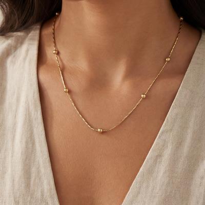 Çelik Zincir Altın Kaplama Dorikalı Model - ZN-516