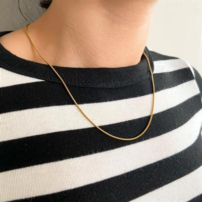 Çelik Zincir Altın Kaplama Oval Kesim 1 MM ZN-301