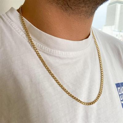 Çelik Zincir Altın Kaplama Unisex Figaro Model ZN-307