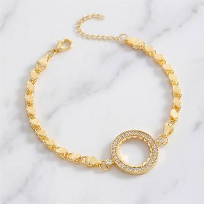 Çeyrek Altın Çerçeve Bileklik Çelik Altın Kaplama Arpa Model BLK-1101