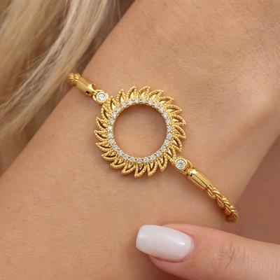 Çeyrek Altın Çerçeve Bileklik Çelik Altın Kaplama Burgu Model BLK-1087