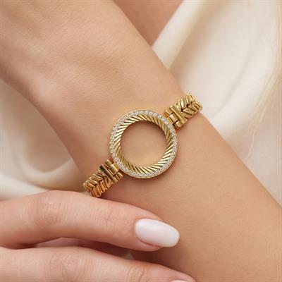 Çeyrek Altın Çerçeve Bileklik Çelik Altın Kaplama Arpa Model-BLZ-646