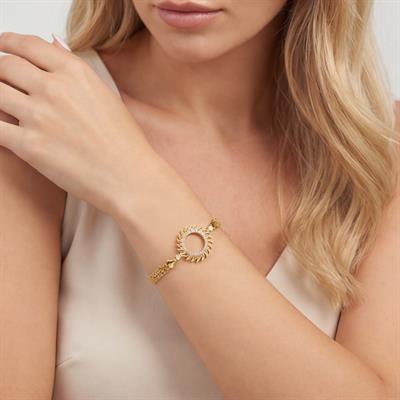 Çeyrek Altın Çerçeve Bileklik Çelik Altın Kaplama Güneş Model BLK-1084