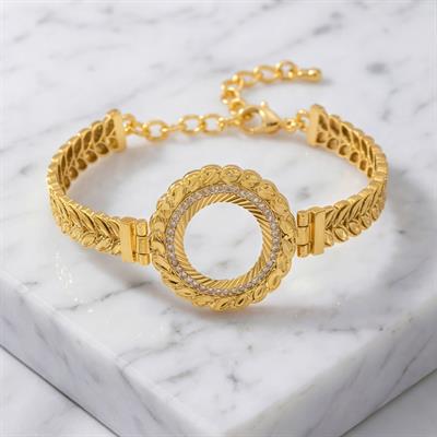 Çeyrek Altın Çerçeve Bileklik Çelik Altın Kaplama Arpa Model-BLZ-637