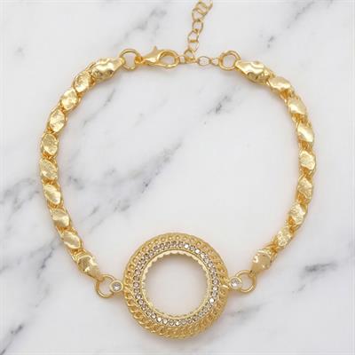 Çeyrek Altın Çerçeve Bileklik Çelik Altın Kaplama Arpa Model BLK-1099