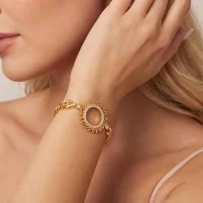 Çeyrek Altın Çerçeve Bileklik Çelik Altın Kaplama Güneş Figaro Model BLK-1116