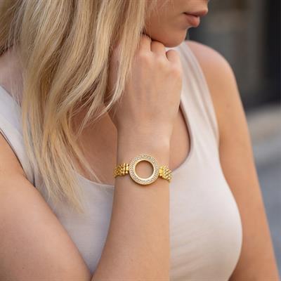 Çeyrek Altın Çerçeve Bileklik Çelik Altın Kaplama BLZ-632