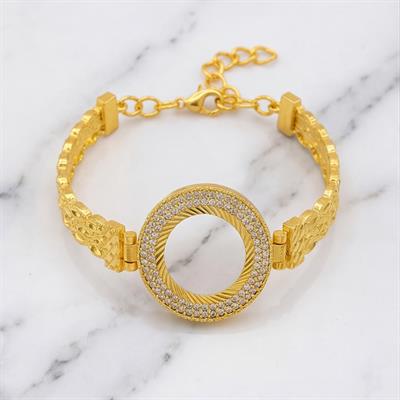 Çeyrek Altın Çerçeve Bileklik Çelik Altın Kaplama BLZ-632