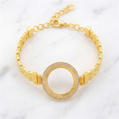 Çeyrek Altın Çerçeve Bileklik Çelik Altın Kaplama BLZ-647