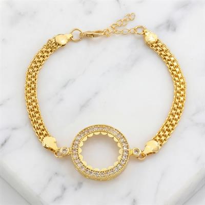 Çeyrek Altın Çerçeve Bileklik Çelik Altın Kaplama BLK-1109