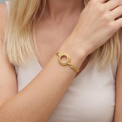 Çeyrek Altın Çerçeve Bileklik Çelik Altın Kaplama İşlemeli BLK-1096