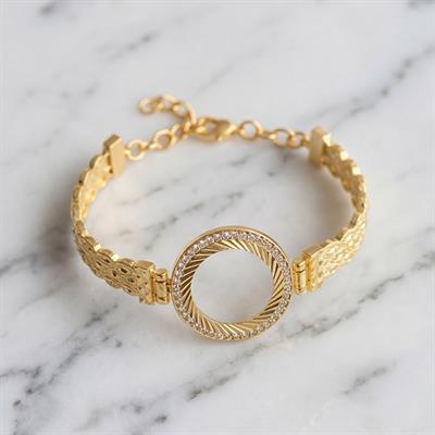 Çeyrek Altın Çerçeve Bileklik Çelik Altın Kaplama BLZ-648