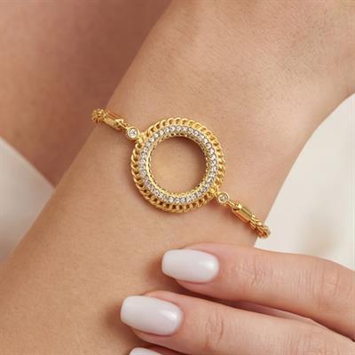 Çeyrek Altın Çerçeve Bileklik Çelik Altın Kaplama Burgu Model BLK-1081