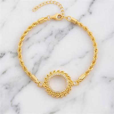 Çeyrek Altın Çerçeve Bileklik Çelik Altın Kaplama Burgu Model BLK-1087