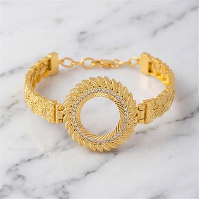 Çeyrek Altın Çerçeve Bileklik Çelik Altın Kaplama BLZ-640