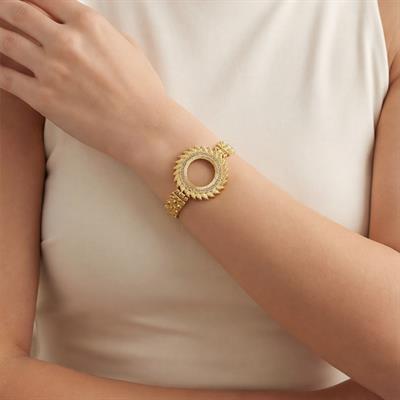 Çeyrek Altın Çerçeve Bileklik Çelik Altın Kaplama İşlemeli Model BLZ-638