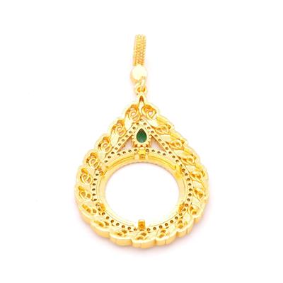 Çeyrek Altın Çerçeveli Kolye Ucu Altın Kaplama TGR-654
