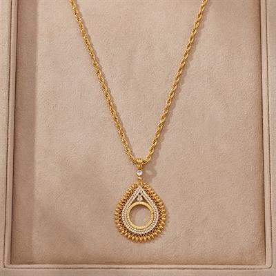 Çeyrek Altın Çerçeveli Kolye Ucu Altın Kaplama TGR-696