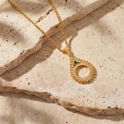 Çeyrek Altın Çerçeveli Kolye Ucu Altın Kaplama TGR-656