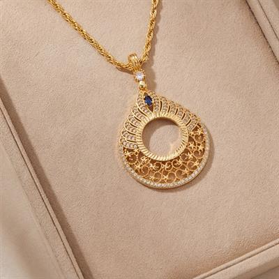 Çeyrek Altın Çerçeveli Kolye Ucu Altın Kaplama TGR-691