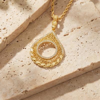 Çeyrek Altın Çerçeveli Kolye Ucu Altın Kaplama TGR-681