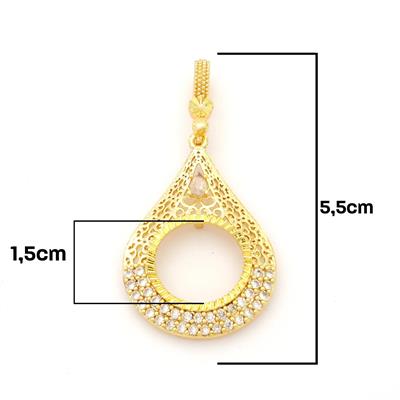 Çeyrek Altın Çerçeveli Kolye Ucu Altın Kaplama TGR-704