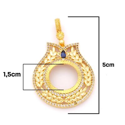 Çeyrek Altın Çerçeveli Kolye Ucu Altın Kaplama TGR-698