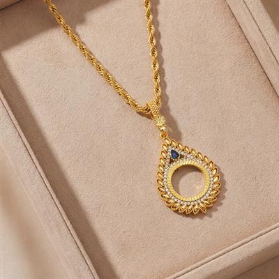 Çeyrek Altın Çerçeveli Kolye Ucu Altın Kaplama TGR-678