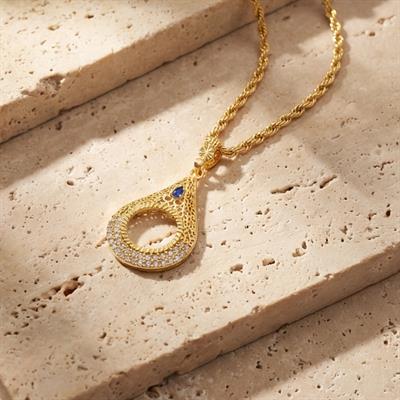 Çeyrek Altın Çerçeveli Kolye Ucu Altın Kaplama TGR-700