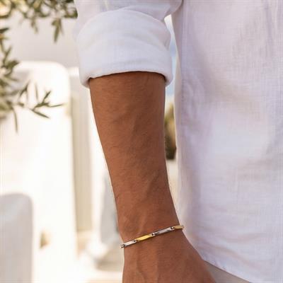 Çift Renkli Çelik Erkek Bilekliği EBLK-504