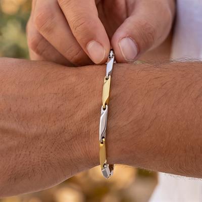 Çift Renkli Çelik Erkek Bilekliği EBLK-504