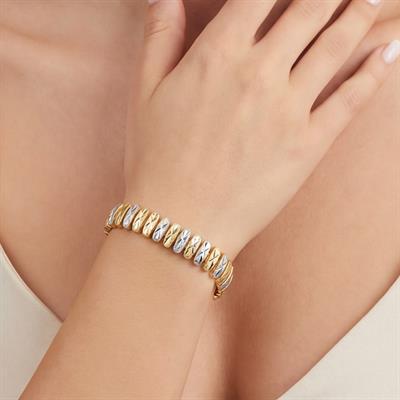 Çift Renkli Geniş Lazer Kesim Model Kadın Bileklik BLK-1026