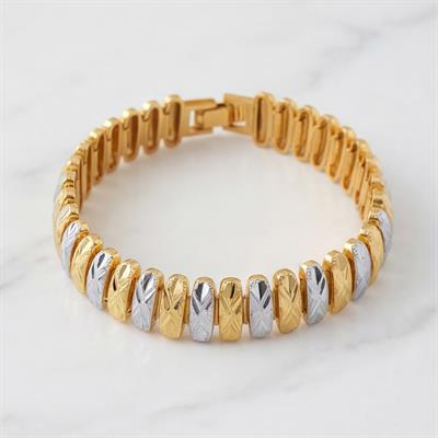 Çift Renkli Geniş Lazer Kesim Model Kadın Bileklik BLK-1026