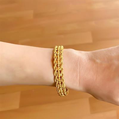 Dorika Bileklik 22 Ayar Altın Kaplama Burgu Zincirli BLZ- 391