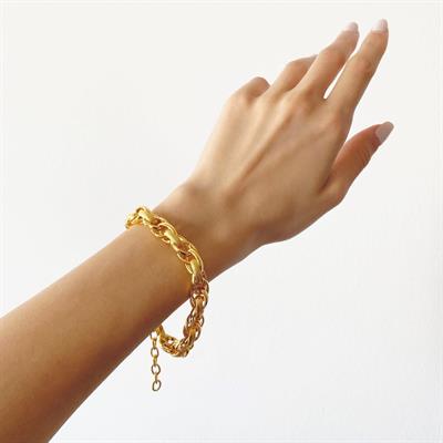 Samanyolu Bileklik Altın Kaplama Oval Model