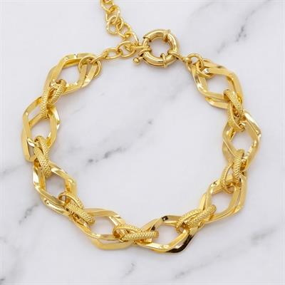 FerizZ Altın Kaplama Samanyolu Tasarım Üçgen Geçişli Şık Kadın Bileklik BLK-489