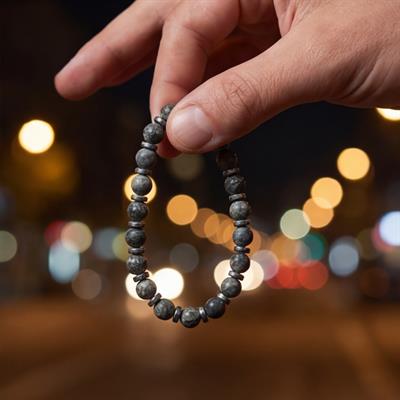 Gri Jasper Doğal Taş Erkek Bilekliği EBLK-485