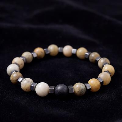 Hematit Ve Labradorit Doğal Taş Erkek Bileklik EBLK-488