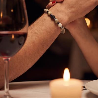 Hematit Ve Labradorit Doğal Taş Erkek Bileklik EBLK-488