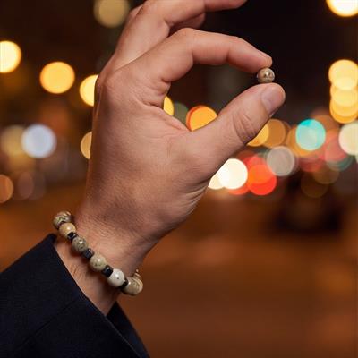 Hematit Ve Labradorit Doğal Taş Erkek Bileklik EBLK-488